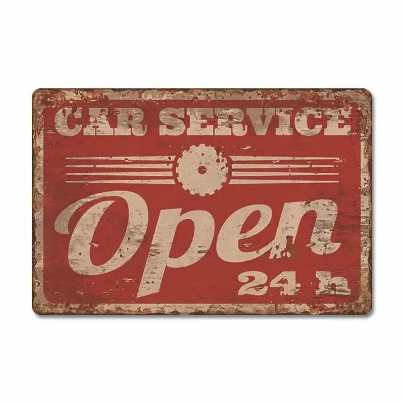 Route 66 Car Metal Dad's Garage Metal Tin Signs Poster Vintage Tinplate Retro Plaque Garage Man Cave Tire Shop Wall Art Decor