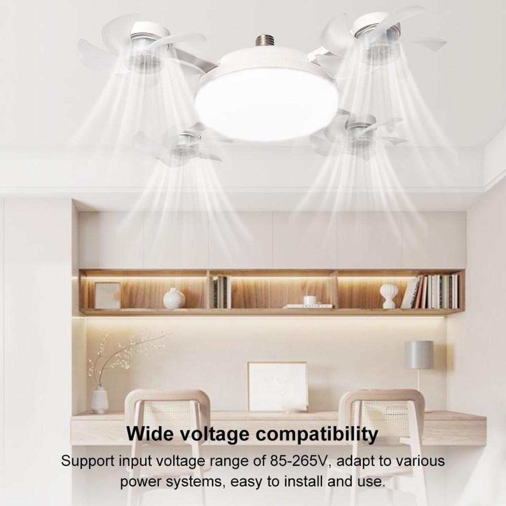 3 Colors Lamp Socket Fan Light 3 Speeds Fan Plug in Ceiling Fan Screw in Ceiling Fan  Garage