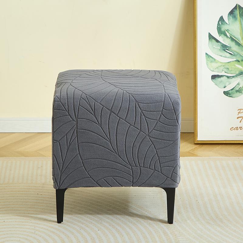 1 buc Husă Jacquard pentru Otoman Culoare Solidă Elastică Husă Pătrată pentru Suport Picioare Anti-murdărie Husă Alunecătoare pentru Taburet de Sofă pentru Dormitor Petrecere Hotel