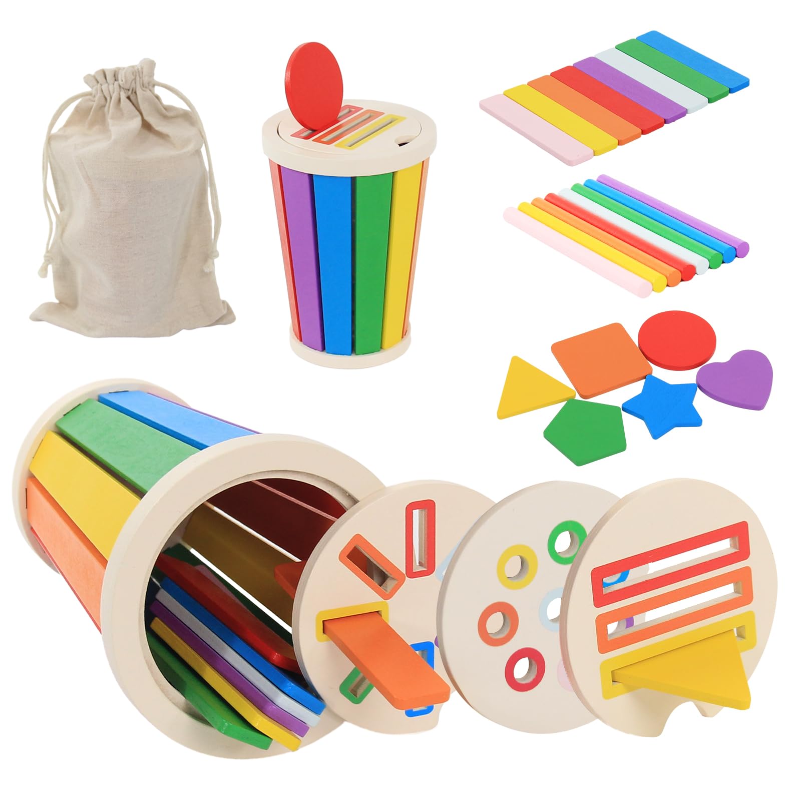Interesting Toys Montessori Color Sorting Stacking Toys For Toddlers Wooden Fine Motor Skills Sensory Toy Preschool Learning Christmas Gift Toys