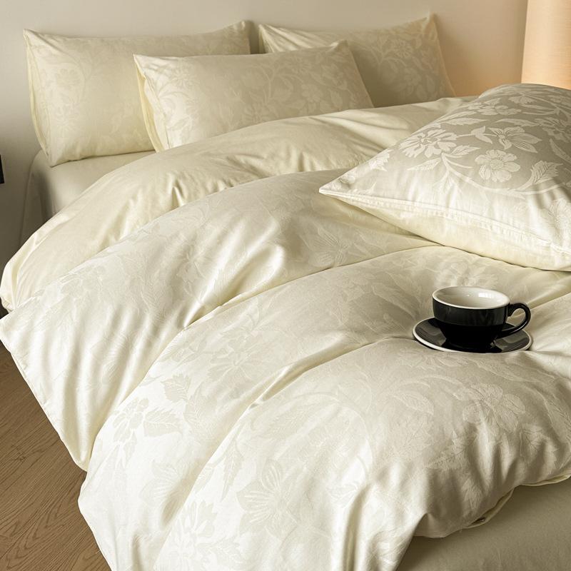 Luxury Jacquard Cotton 60s Sateen Bedding Set: Duvet Cover & Sheets