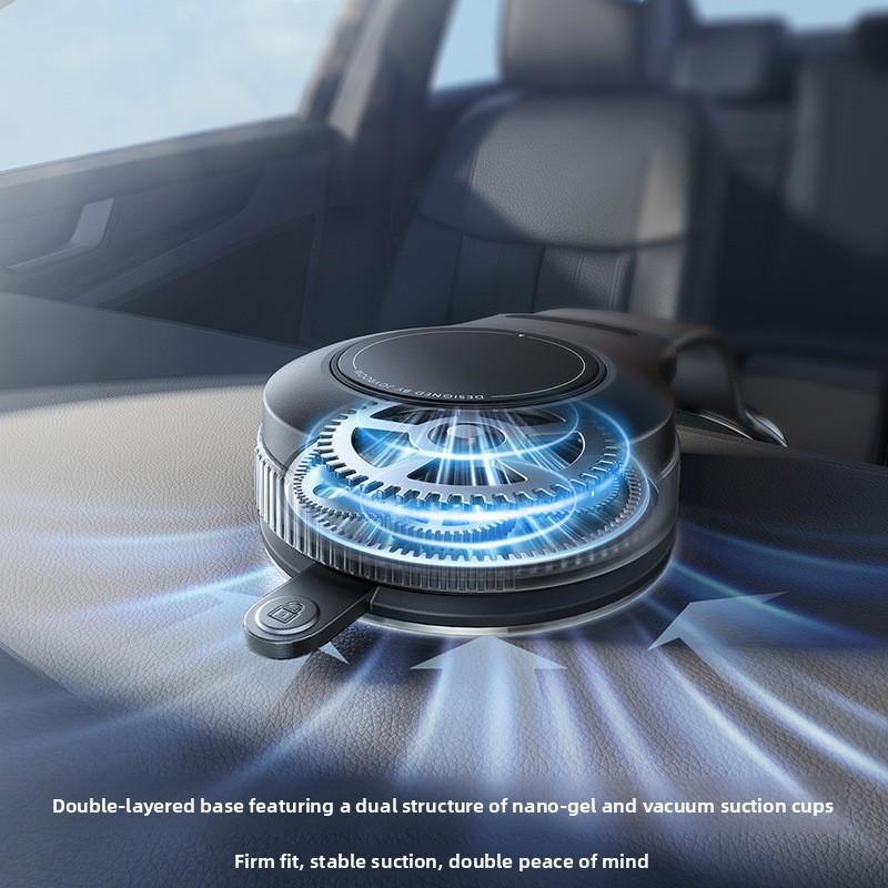 Car Mount With Suction Cup And Magnetic Fixation For Smartphone Navigation