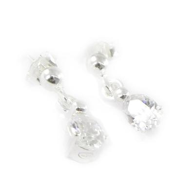 [G1948] - 'Adeline' White Silver Earrings