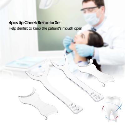 Set di 4 divaricatori per labbra e guance, strumento ortodontico intraorale per aprire la bocca dentale