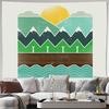 Boho Wall Tapestry Nature Mountain Sunset Forest Tapestry Aesthetic Room Decor Backdrop Home Textile Wall Hanging Dorm Decor