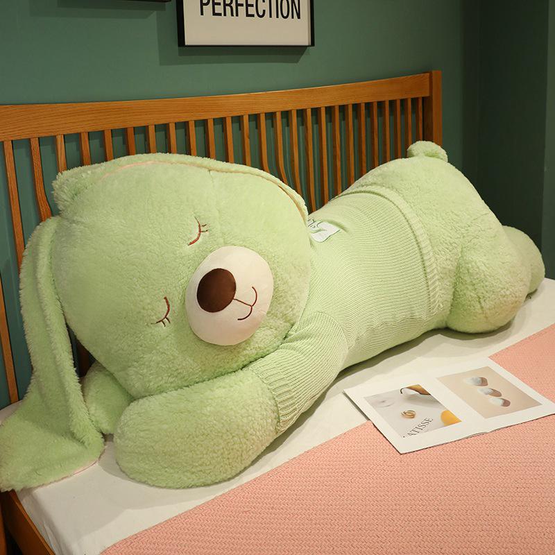 Large Cute Rabbit Hugging Plush Toy for Girl's Bed - Sleeping Pillow & Sweater Doll