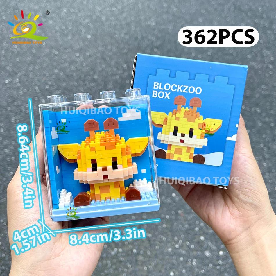 HUIQIBAO Dětský Mini Vánoční Stromeček Model Santa Clause Micro Kostky Stavebnice Město DIY ZOO Vitríny se Zvířaty Hračky Dárek