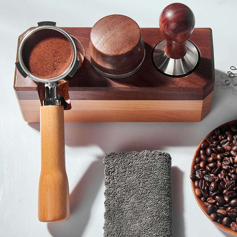 51mm Bottomless Portafilter – Solid Wood Handle, 304 Stainless Steel Funnel for Espresso Machines