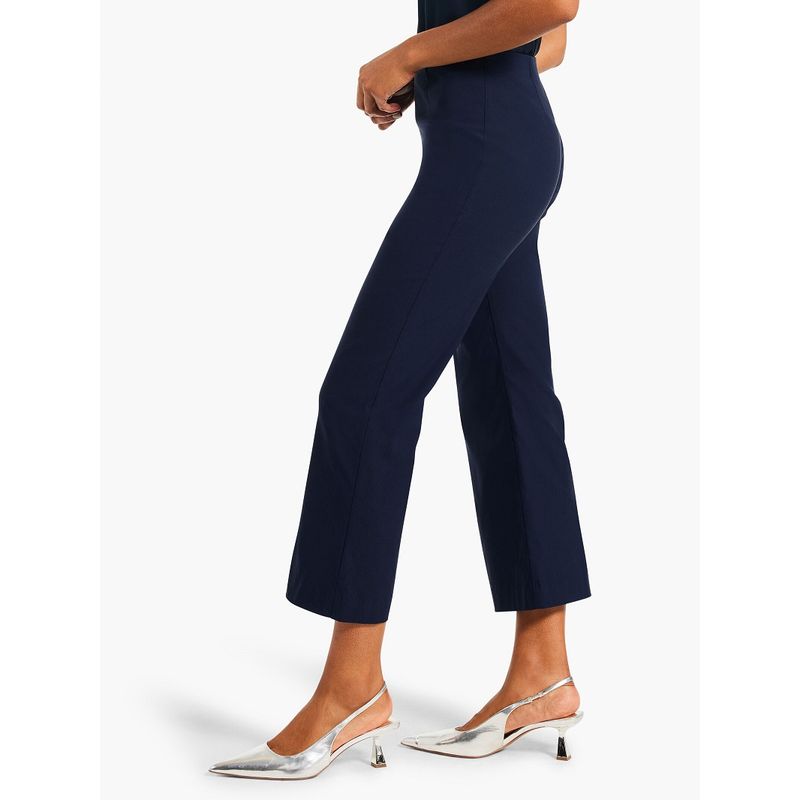 

High Waist Bootcut Casual Cropped Pants Chubby Girl Middle Pants European and American plus Size Women s Clothes 2025 Spring and Summer New Versatile Navy blue 20W