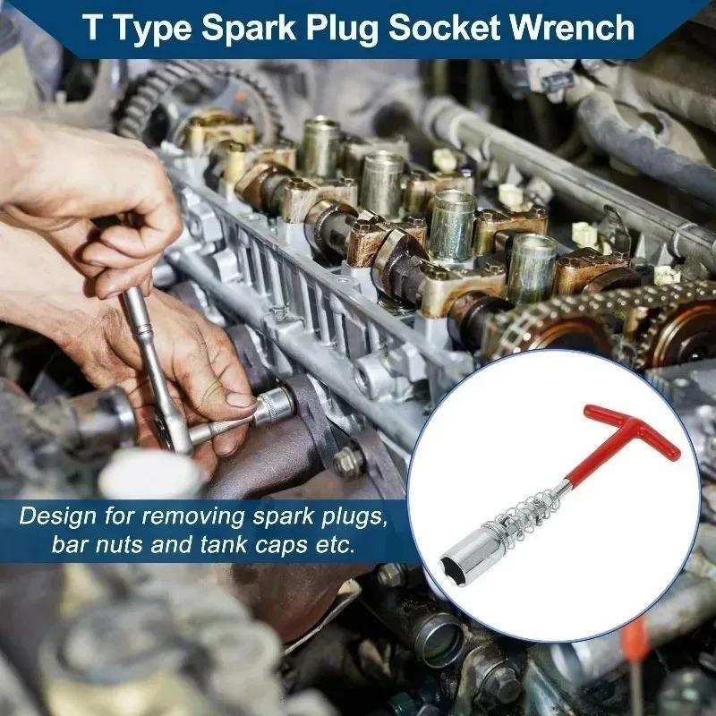 Universal Joint 14/16/21mm 360 Degree Rotation Car Spark Plug Removal Socket Wrench Tool T-type Spark Plug Sleeve Disassembly