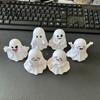Cute PVC Halloween Ornaments 6Pcs Ghost Figurine, Pen Holder, Miniature Desk Decor, Funny Holiday Gifts for Coworkers Pencil Stand Ornament, Creative