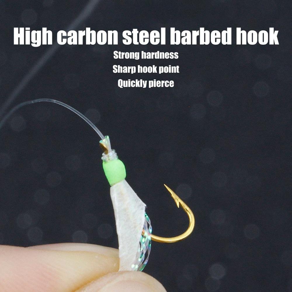 5PCS Carbon Steel Fishing Lure Bait Rig 6 Hooks Fishing Bait Rigs Freshwater Fishing