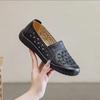 Summer new hollow Doudou shoes soft leather soft sole casual one-pedal comfortable flat bottom breathable comfortable shoes