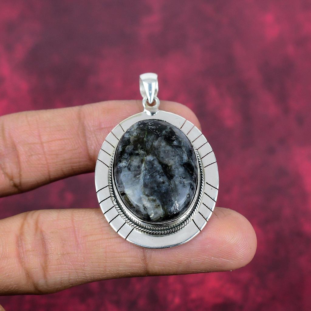 Larvikite Pendant Gemstone Jewelry, 925 Solid Sterling Silver Handmade Pendant, Latest Design Jewelry