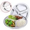 School Supplies Round Canteen Tool Outdoor BBQ Divided Dish Lunch Tray Dinner Plate Stainless Steel