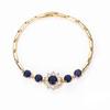 CM Jewelry  Luxurious Women Pulsera Cute Gem Gift Black Blue Green Colorful Zircon Sunflower 18k Gold Plated Bracelets
