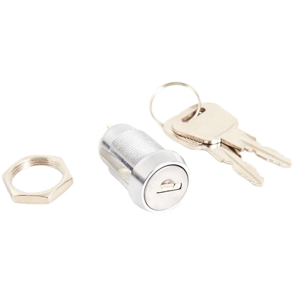 1set Lock With 2pcs Key 19mm Opening For Electric Vehicle Cabinet Zinc Alloy Lock Cylinder Key Switch Household Tools Kit