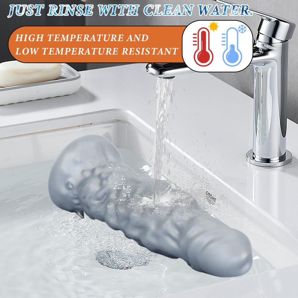 New Liquid Silicone Shaped Dildo Simulation Penis Soft Flesh Realistic Couple Flirting Chrysanthemum Massage Female Toy