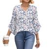 Blouses For Women Dressy Casual 3/4 Length Sleeve Womens Tops V Neck Tshirts Shirts With Flared Sleeve