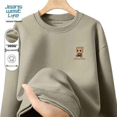 JEANSWEST LIFE Men's Heavyweight Crew Neck Graphic Sweatshirt