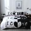 Brushed Printed Lovers Duvet Cover Set Queen Size Couple Bedding Set Double Bed Quilt Cover And Pillowcase Bedding Sets No Sheet