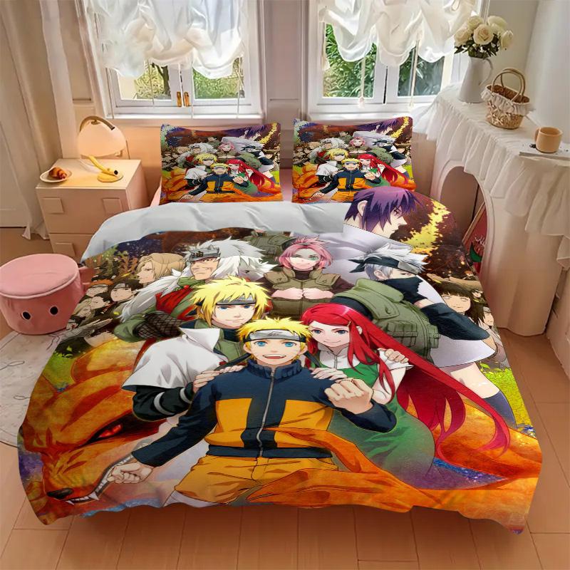 Naruto Movie Print 3Pcs Bedding Setduvet Cover With 2 Bedropillowcase Home Birthday Gift
