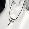 Trendy Cross Pendant Necklace Vintage Style Simple Rope Necklace Chain Necklace