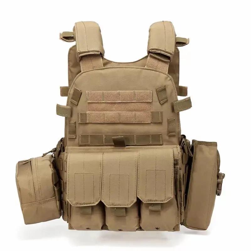 Combat Camo Nylon Webbed Gear Tactical Vest 6094 Pouch Body Armor Hunting Carrier Airsoft Military Army Vest