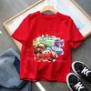 Hett 2026 Sommar Barn T-shirt Kortärmad Topp Tecknade Bilar Pixar Blixten McQueen Tryckt Pojkkläder Baby Toppar