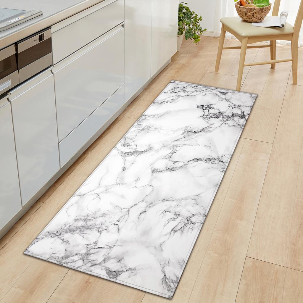 Marble Carpet Long Floor Mat Stone Pattern Theme Doormat