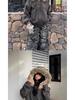 Giacca con Cappuccio American Retro Scolpita Aquila di Montagna Foderata in Velluto con Collo in Pelliccia - Cappotto Invernale Unisex