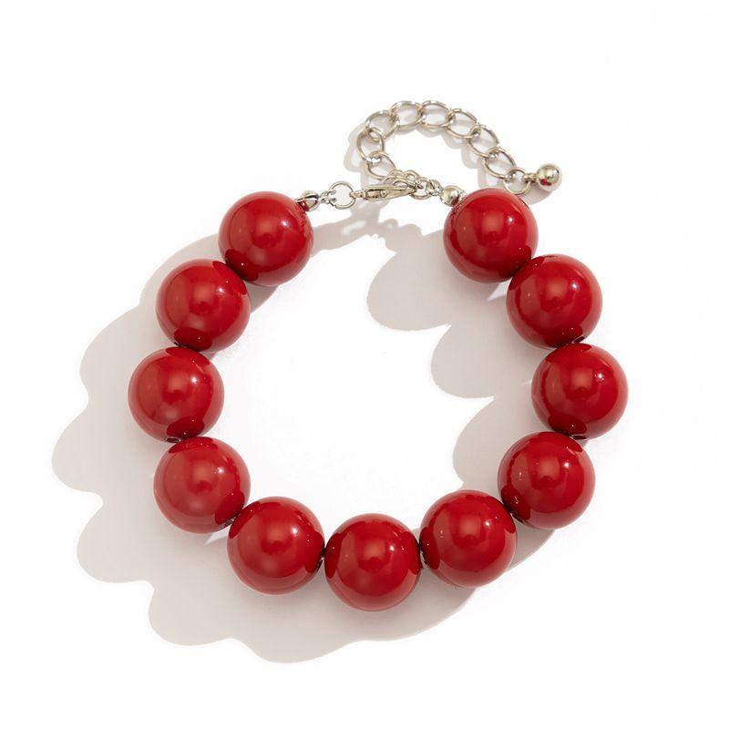 

Fashion Beads Women Travel Matching Clavicle Chain Acrylic Red Bracelet