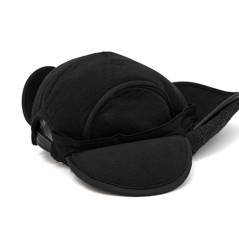 Men's Thick Ear Protecting Forward Cap Elderly Winter Wool Retro Forward Cap Newsboy Cap