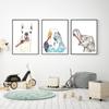 Tierbürste Zähne Wandbild Aquarellkunst Poster Druck Niedliches Faultier Vogel Lama Kind Kinderzimmer Wand Leinwandgemälde Badezimmer Heimdekor