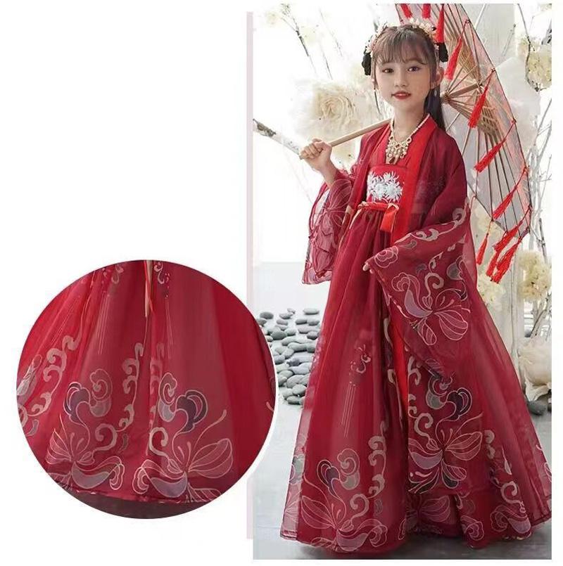 Retro Chinese Hanfu Dress Imitation Chinese Tang Dynasty Girls Dress