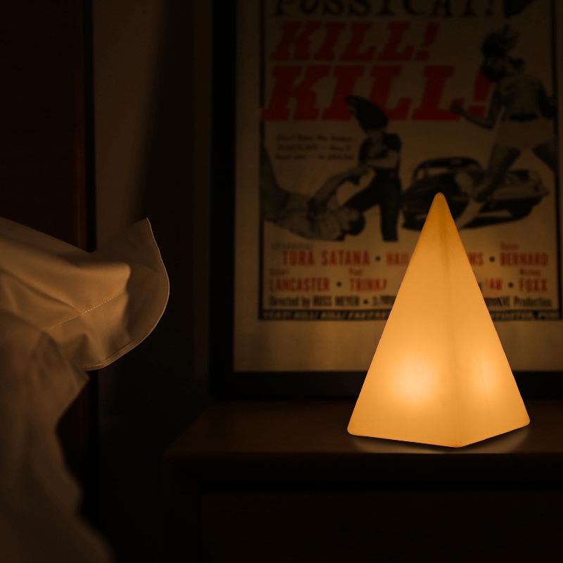 Waterproof RGB LED Pyramid Table Lamp: Outdoor/Indoor Decorative Light