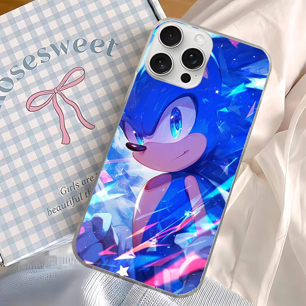 Popular Japanese Anime S-SonicS Phone Case For iPhone 17 16 15 14 13 12 11 Pro Max Plus Aurora Water Ripple Cover