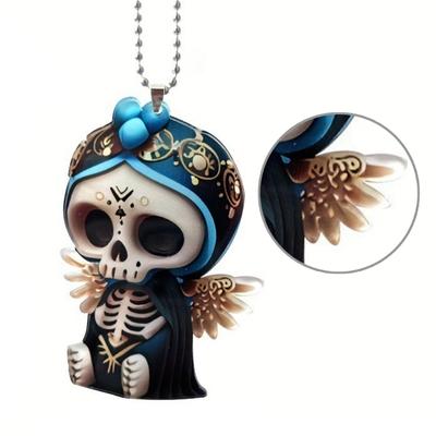 Cartoon Skull Car Pendant Eye Catching Car Interior Hangings Holiday Accessory Dropshipping