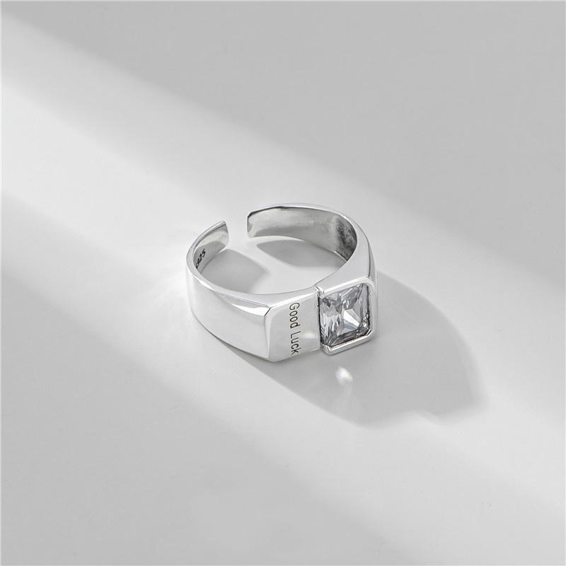 Ada Jewelry Korean Trendy Fashion Anel Em Prata 925 Sterling Silver Good Lucky Eternity Band Ring Adjustable