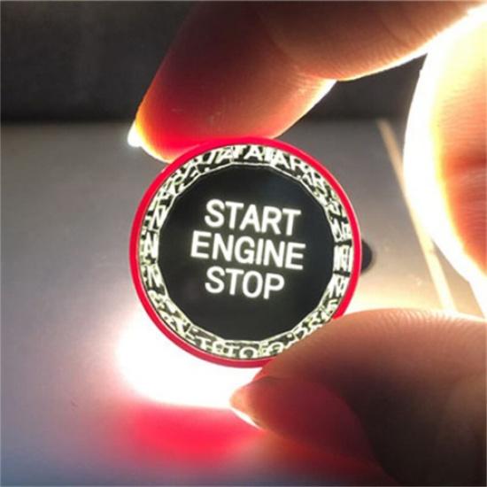 Red ABS Crystal Car Engine Start Stop Button Trim For Benz A class W177 -25