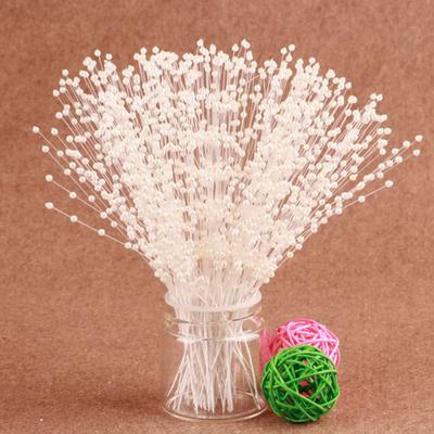 10Pcs/Set Flower Bunch Ravishing for Living Room No Withering Stems Handmade Faux Pearl Bead Spray Wedding Bouquet Beautiful
