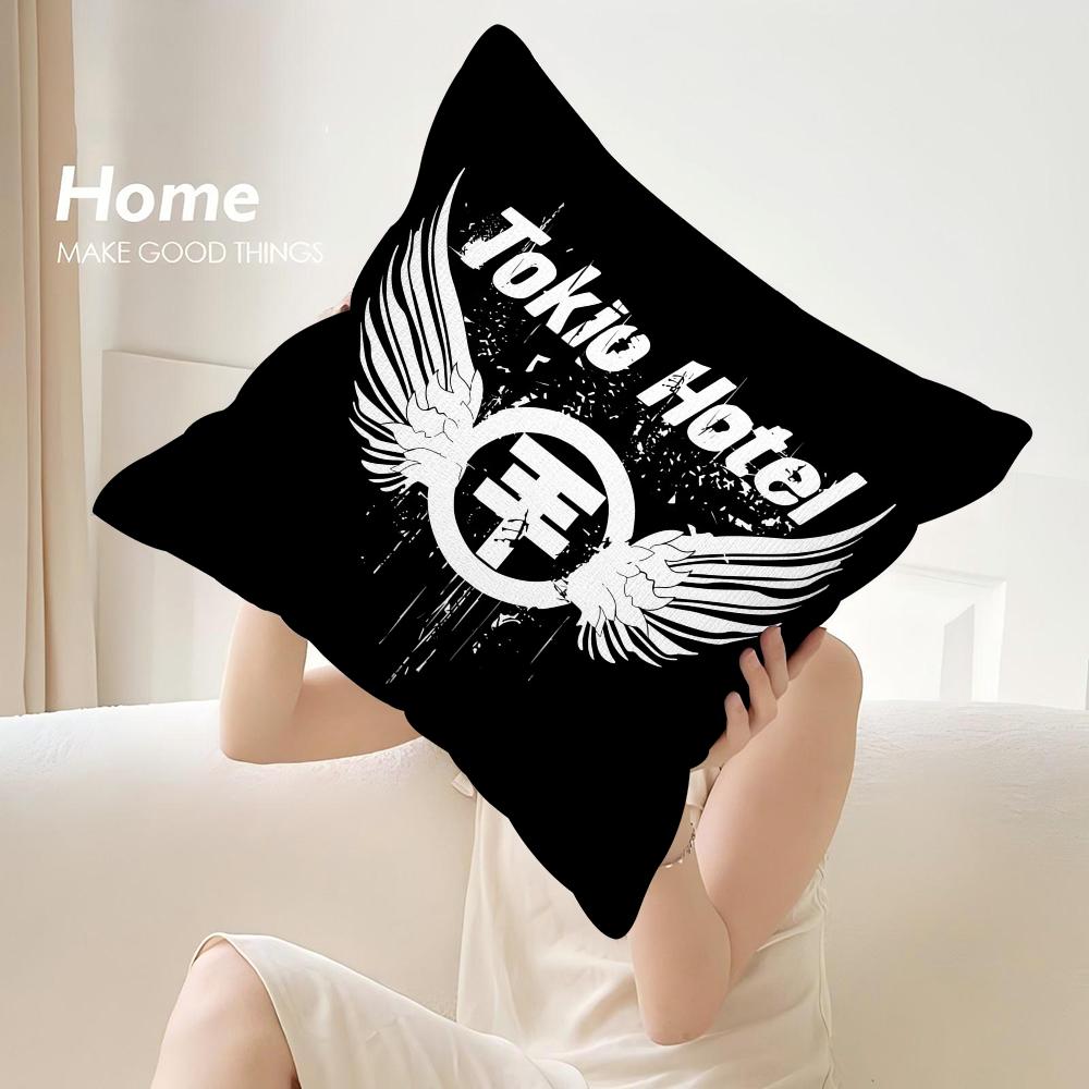 T-Tokio H-Hotel Band Pillow Case Sofa Decorative Home Double-sided Print Plush Square Throw Pillow Covers Cushion Decor Cover