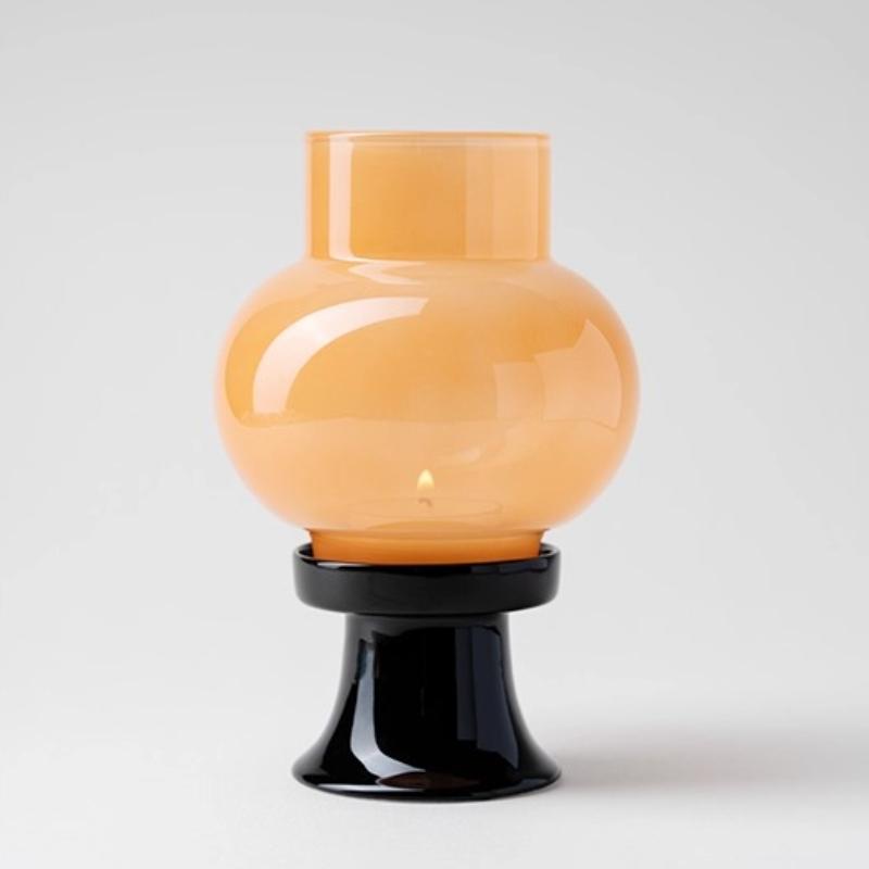 Vintage Aroma Candle Holder Chinese Zen Style Glass Cover Decor Tea Room Atmosphere Light