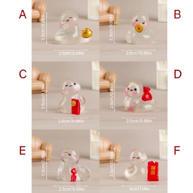 10Pcs Miniatures Snake Glowing In Dark Fairys Garden Decorations Mini Snake Resins Cute Home Decorations