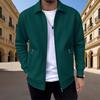 2025 Men's Spring and Autumn Zipper Pocket Lapel Solid Color Casual Slim Cardigan Men's Jacket Coat