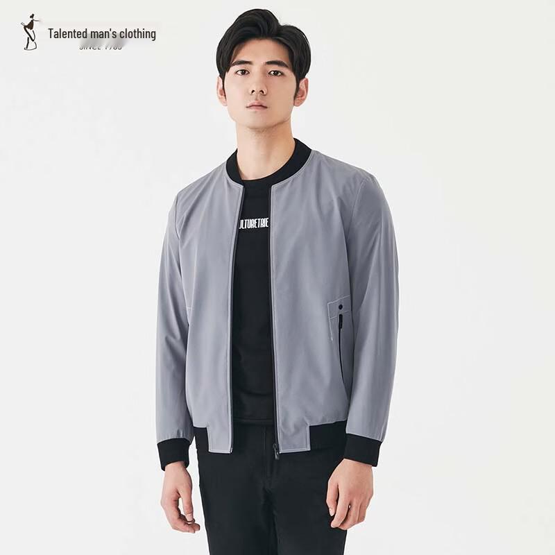 TRIES Men's Slim Fit Baseball Collar Casual Jacket