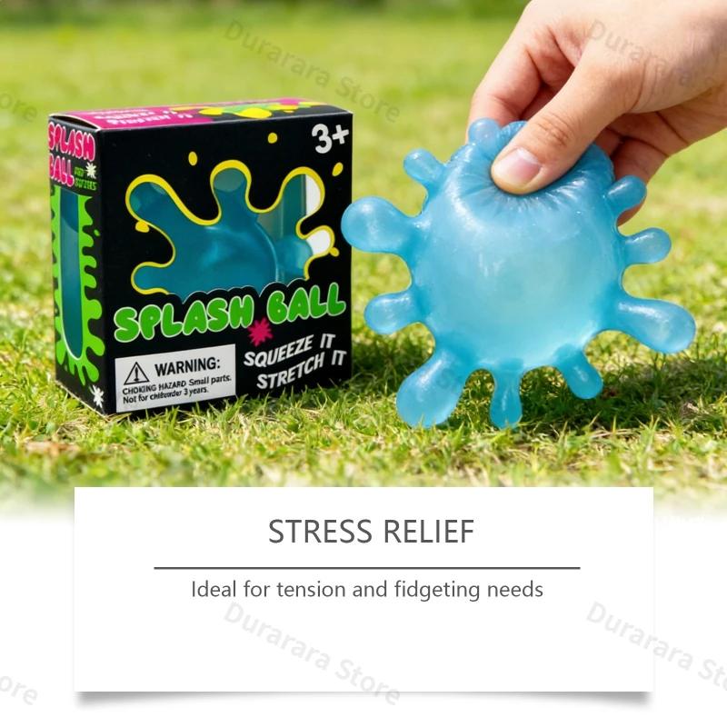 Neues, spritzwasserförmiges Aussehen, lustig, süß, kompakt, langsamer Rückprall, weich, nicht klebrig, tragbarer Stressabbau-Ball