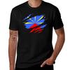 Reunion Flag Torn Style Tshirt Lightweight Basic Short Sleeve Shirt