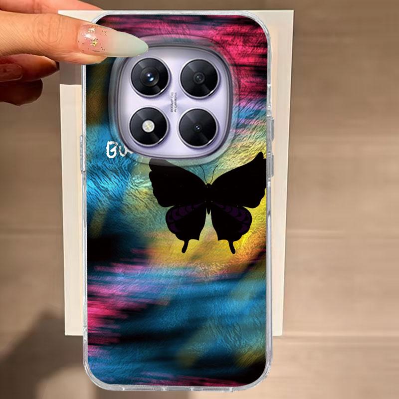 

Чехол для Redmi Note 14 Pro Plus 13 Pro 14S 14C 13C A3 Xiaomi 14T 13T Pro Чехол для телефона Зеленый Градиент Бабочки Для Redmi A5 Сумки Redmi A3-A3X белый