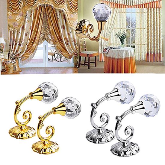 2 Pcs Large Rhinestone Hanging Hooks Curtain Wall Tie Back Hook Hanger Holder